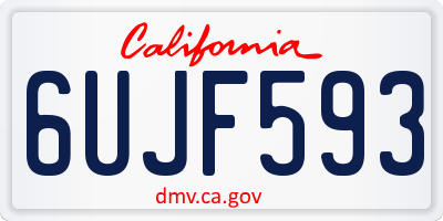 CA license plate 6UJF593