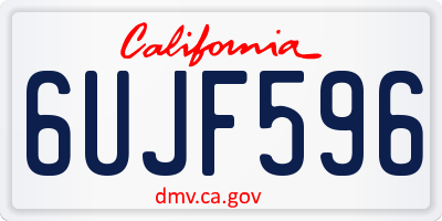 CA license plate 6UJF596