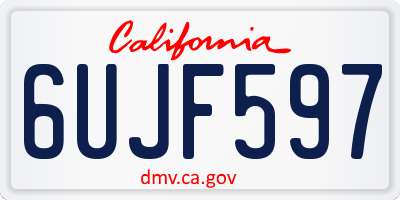 CA license plate 6UJF597