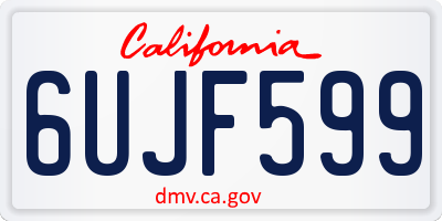 CA license plate 6UJF599