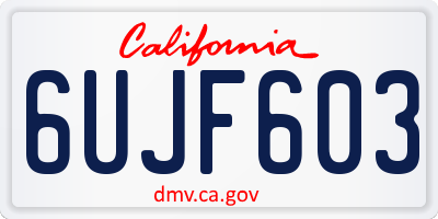 CA license plate 6UJF603