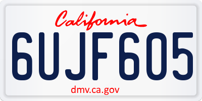 CA license plate 6UJF605