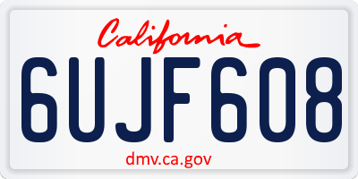 CA license plate 6UJF608