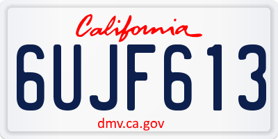 CA license plate 6UJF613