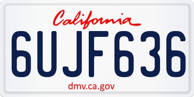 CA license plate 6UJF636