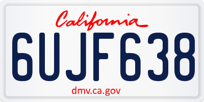 CA license plate 6UJF638