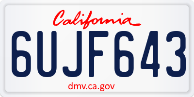 CA license plate 6UJF643