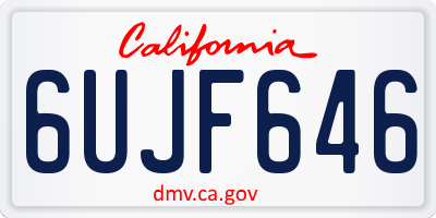 CA license plate 6UJF646