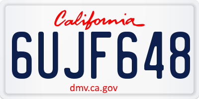 CA license plate 6UJF648