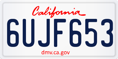 CA license plate 6UJF653