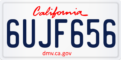 CA license plate 6UJF656