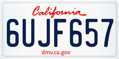 CA license plate 6UJF657