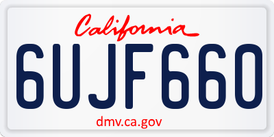 CA license plate 6UJF660