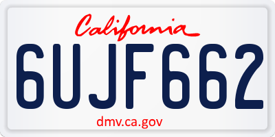 CA license plate 6UJF662