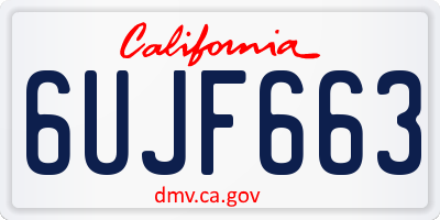 CA license plate 6UJF663
