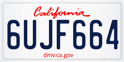 CA license plate 6UJF664