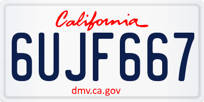CA license plate 6UJF667