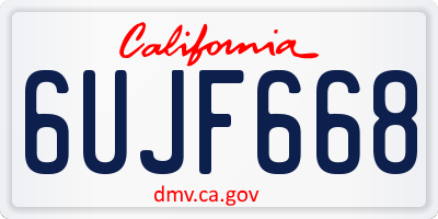 CA license plate 6UJF668