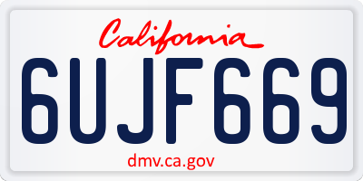 CA license plate 6UJF669