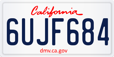 CA license plate 6UJF684