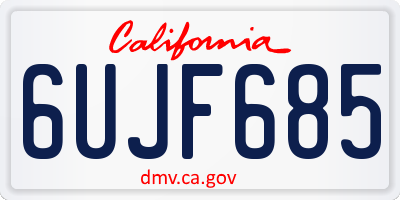 CA license plate 6UJF685