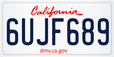 CA license plate 6UJF689