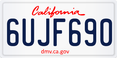 CA license plate 6UJF690