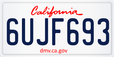 CA license plate 6UJF693