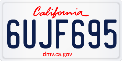 CA license plate 6UJF695