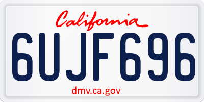 CA license plate 6UJF696