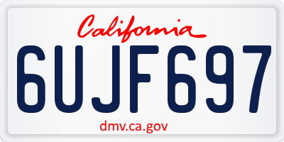 CA license plate 6UJF697
