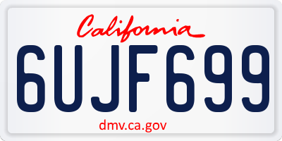 CA license plate 6UJF699