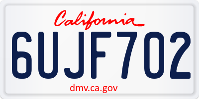 CA license plate 6UJF702