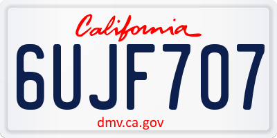 CA license plate 6UJF707
