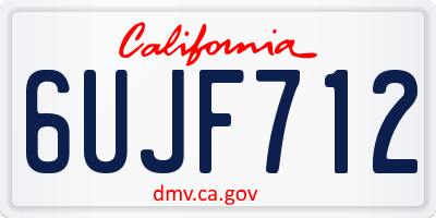 CA license plate 6UJF712