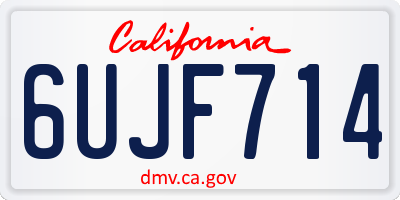 CA license plate 6UJF714