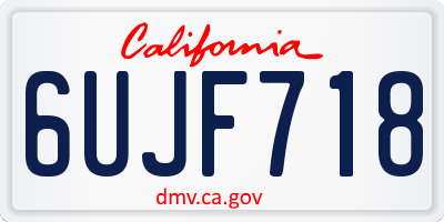 CA license plate 6UJF718
