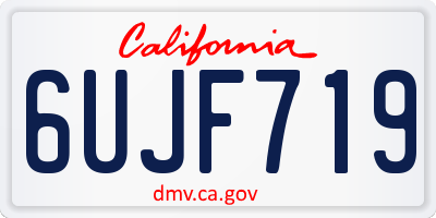 CA license plate 6UJF719