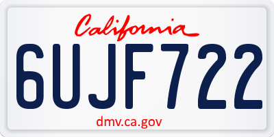CA license plate 6UJF722
