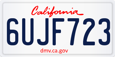 CA license plate 6UJF723