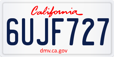 CA license plate 6UJF727
