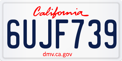 CA license plate 6UJF739
