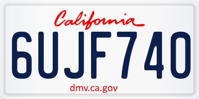CA license plate 6UJF740