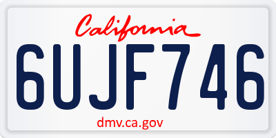 CA license plate 6UJF746