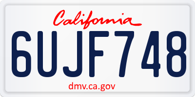 CA license plate 6UJF748