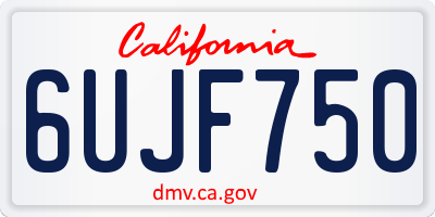 CA license plate 6UJF750