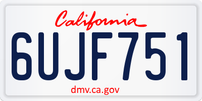 CA license plate 6UJF751