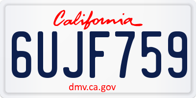CA license plate 6UJF759