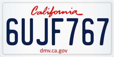 CA license plate 6UJF767