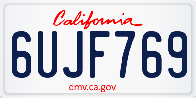 CA license plate 6UJF769